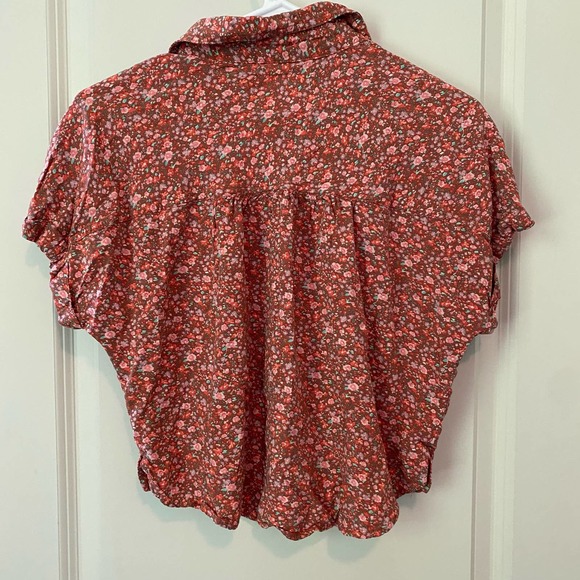 Aeropostale Floral Cropped Button Down Size Small - Picture 4 of 4